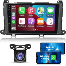 EWLSAC Android 13.0 Double Din Car Stereo Radio Player for Toyot-a Sienna 2011-2014 9 Inch HD Touch Screen Car Audio Receiver with GPS Navigation Bluetooth Head Unit Supports Backup Camera(2G+32G)