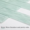 Lovdeco Light Green Water Wave Glass Subway Tile, 3 x