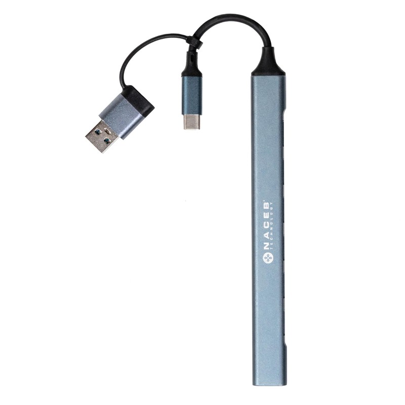 NACEB TECHNOLOGY HUB USB-C/A a 7 Puertos 1 USB 3.0,