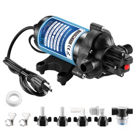 WASSERMANN Water Pressure Pump 115 Volt AC 4.0GPM 55PSI,Water Pump Self Priming Diaphragm Pump with Pressure Switch for Kitchen Bathroom Marine Yacht Garden