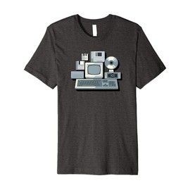Vintage Tech Icons Retro IT Hardware and Gadgets Premium T-Shirt