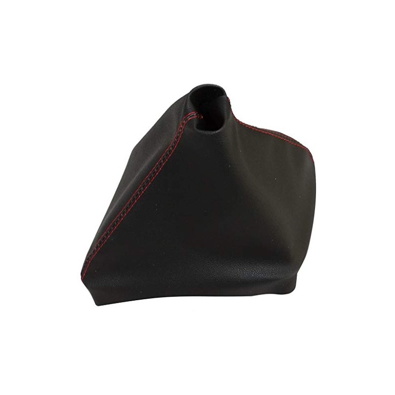 AERZETIX: Gear Stick Gaiter Faux Leather Black with Red Stitching