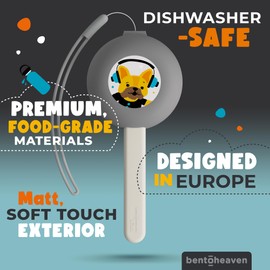 Bentoheaven Kids Travel Utensils with Case, Food-Grade Stainless Steel & BPA-Free Plastic, Travel Kid Cutlery Set, Dishwasher Safe Fork, Spoon & Case, Reusable Flatware, Silverware for Kids (Bulldog)