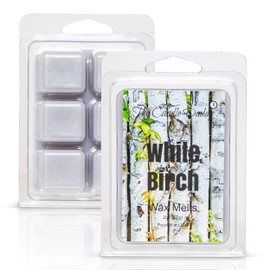 White Birch - Paper Birch Tree Scent Maximum Scent Wax Cubes/Melts- 1 Pack -2 Ounces- 6 Cubes, Gift for Women, Men, BFF, Friend, Wife, Mom, Birthday, Sister, Daughter, Clean Earthy Fragrance