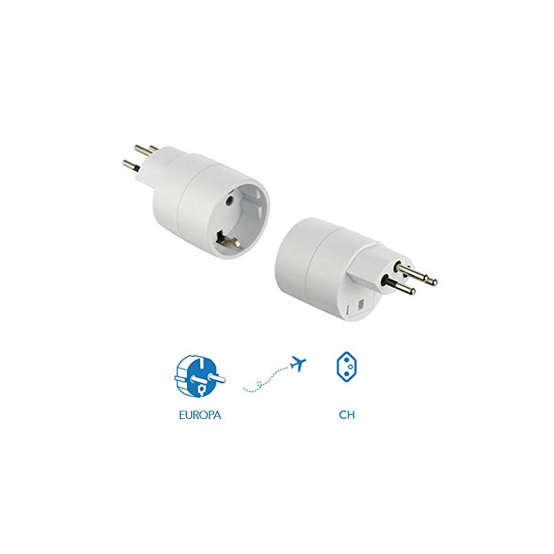 Electraline 70040 Travel Adaptor (Schuko) 2 Europe to 3 Pins