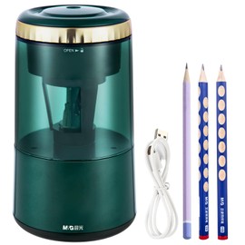 M&G Electric Pencil Sharpener, Portable Automatic Pencil Sharpener for Colored Pencils, Auto Stop,Fully Automatic Sharp & Fast, USB Operated for 6-8mm Pencils for Kids, School, Office, Home (Green)