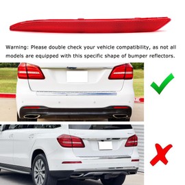 iJDMTOY OE-Spec Red Lens Rear Bumper Reflector Replacements Compatible With Mercedes S ML GL GLE GLS Class