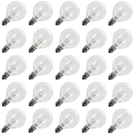 Brightown G40 Replacement Light Bulbs, 5W Clear Globe Bulb fits E12 C7 Candelabra Screw Base Sockets, 1.5 Inch Dimmable Light Bulbs for Indoor Outdoor Patio Decor, Pack of 50
