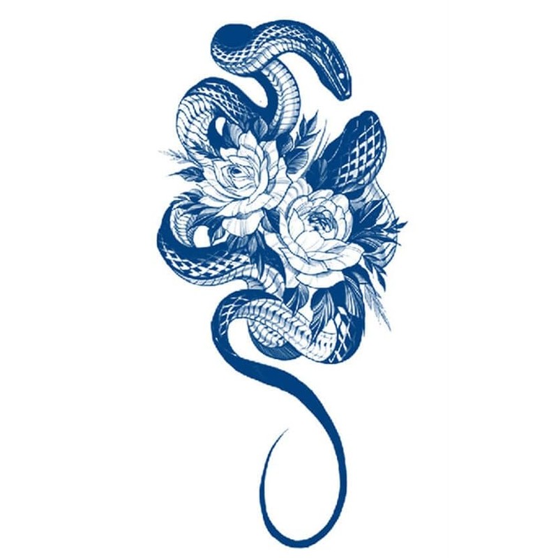 4 Sheets Temporary Wings Tattoo Snake Tattoo Semi-Permanent Sword Tattoo