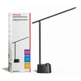 Honeywell Upgraded LED Desk Lamp - H01 Pro Sunturalux™ Foldable Desk Light with USB A+C Charging Ports, 3 Color Modes Dimmable Table Lamp for Home Office Reading(Black)