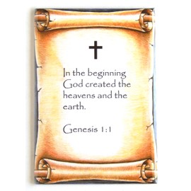Genesis 1:1 Bible Verse Fridge Magnet (2 x 3 inches)