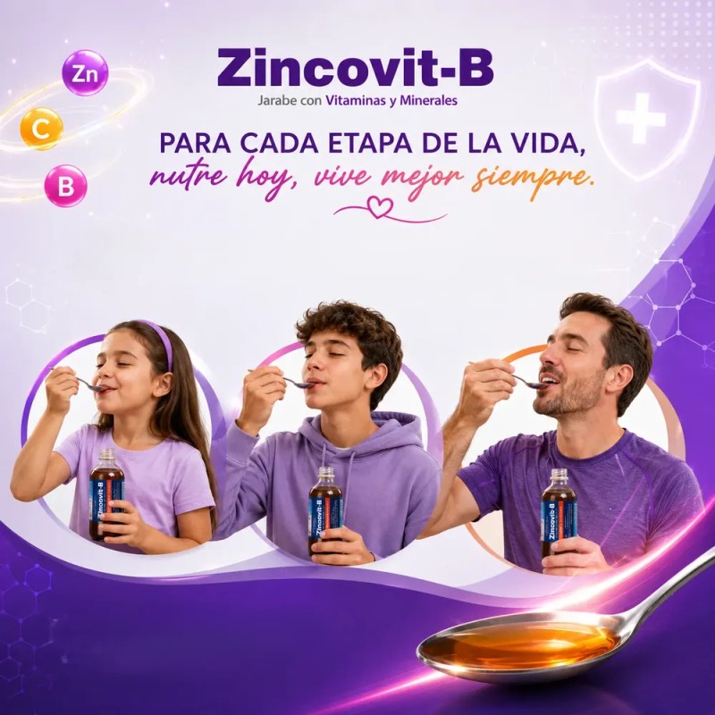 Zincovit-b Sup Alimenticio Vitaminas Minerales Jarabe 200 Ml