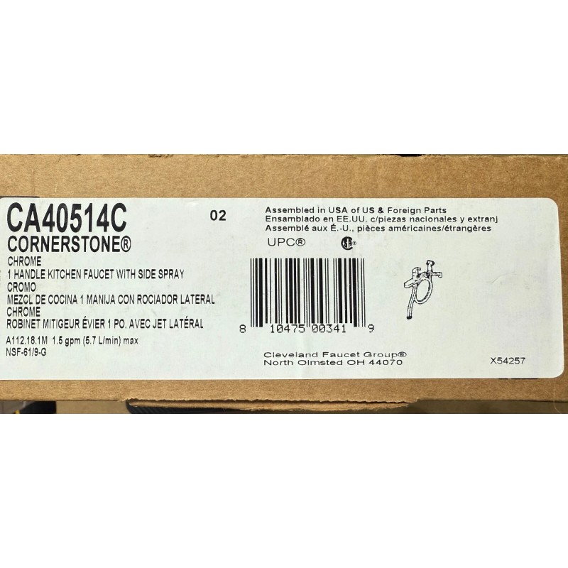 Moen Cornerstone Kitchen Faucet with Side Spray Chrome by Cleaveland