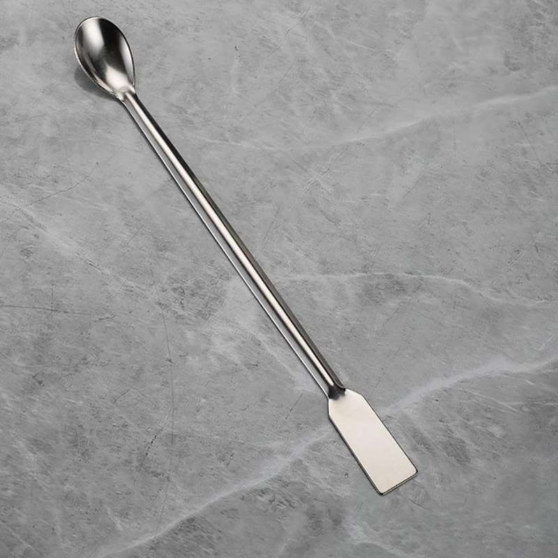10 Pcs 20cm Stainless Steel Lab Spoons Micro Scoop Spoons