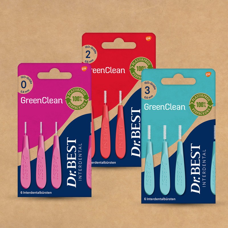 Dr.BEST GreenClean Interdental, Size 2, Pack of 6 - Interdental