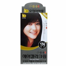 Ehyang Hair Dye Color Cream Ink Gray Gray Cover 1N Black (W61F0F0) - Basic product / 에향 헤어염색약 칼라크림 먹물새치커버 1N 흑색 (W61F0F0) - 기본상품