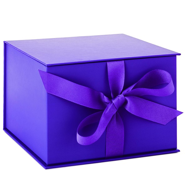 Hallmark Medium Gift Box with Lid and Shredded Paper Fill (Purple 7 inch Box) for Anniversaries, Bridal Showers, Bachelorette, Bridesmaids Gifts, Valentine's Day, All Occasion