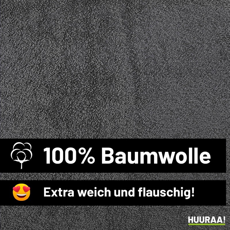 Huuraa Handtuch Judo Silhouette Geschenk 50x100cm Graphite Baumwolle Judo Präsent