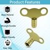 WedDecor Solid Brass 5mm Radiator Key, Universal Radiator Valve Caps