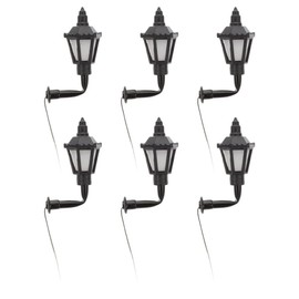MILISTEN 6pcs Mini Street Light Model Railway Train Lamp Post Lights Outdoor Pathway Lantern Post for Dollhouse Decoration Micro Landscape Fairy Garden Lighting