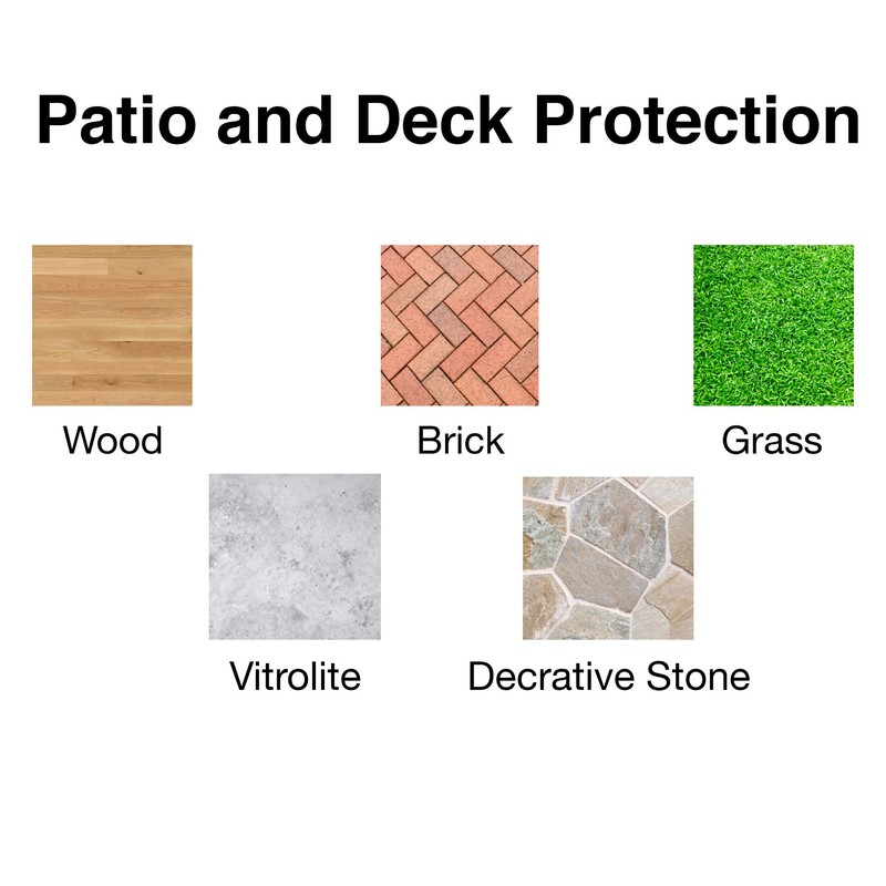 24" Diameter Round Fireproof Mat for Outdoor Patio and Deck