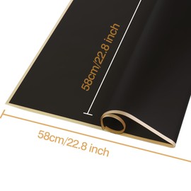 20 Sheets Flower Wrapping Paper - Waterproof Floral Bouquet Wrapping Paper, DIY Craft Packaging, Florist Supplies Packaging Paper for Gift Packaging Wedding Birthday Gift, 22.8x22.8 inch (Black)