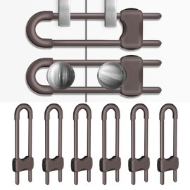 Cabinet Locks for Babies, Baby Proofing Cabinets, 6 Pack U-Shaped Child Locks for Cabinets, Child Proof Cabinet Latches,Child Safety Cabinet Locks with Adjustable by SPISPI(Brown)