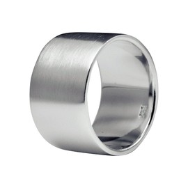 SILBERMOOS Women's and Men's Band Ring Partner Ring Classic Matte 925 Sterling Silver, Sterling Silver, Not applicable