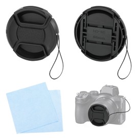 2 Pack 55mm Lens Cap with Cleaning Cloth and Rope for Nikon Canon Sony DSLR Compatible with Sony ALC-F55S Lens Cap for Nikon D7200 D5600 D5500 D5300 D3500 D3400 D3300 Camera & Other 55mm Thread Lenses