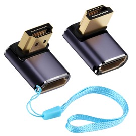AHRLIC 2 Pack 8K Right Angle HDMI Adapter, HDMI 2.1 Adapters 90 and 270 Degree Male to Female Connectors, Supports 8K@60Hz, 4K@120Hz, HDR, 3D, for TV, Laptop, PC, Monitor, Projector