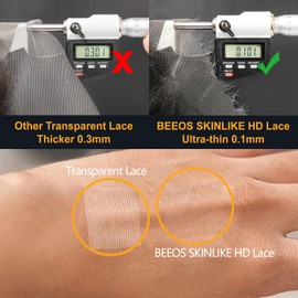 BEEOS 6x6 Skinlike Real HD Lace for Wig Making 1 Pieces, 0.1mm Ultra-thin Swiss Lace Net Base for Making Lace Closure, Wig Accessories for Repairing Lace Wig Cap