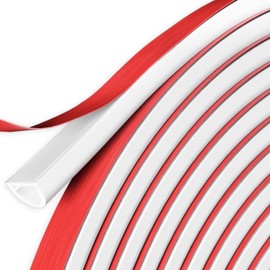 KAFUWELL Weather Sealing Strip Door Seal, New D-Shaped Silicone Self Adhesive Window Weather Stripping, for Door/Window/Automotive Seal（20FT White 3/8"W × 1/4"T）