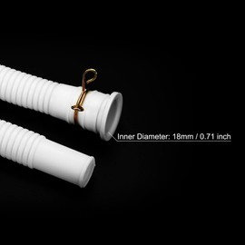 sourcing map Universal Air Conditioner Drain Hose 18mm ID 5.3ft Thickened with Clamp for AC Units Washing Machine, White
