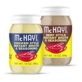 Mc Kay's Chicken and Beef Flavored Powdered Soup Seasoning, Gluten Free Instant Broth, Bullion Cubes Substitute, Est. 1945 (Original Variety, 2 Pack)