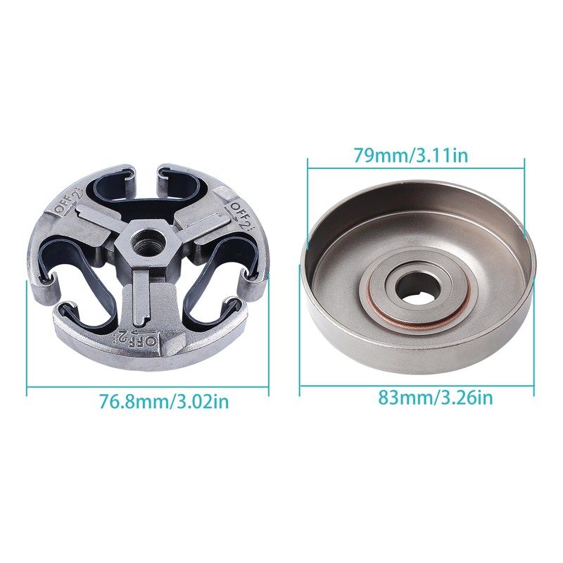 Atunee .375" 7T Clutch Drum Sprocket Rim Needle Bearing for