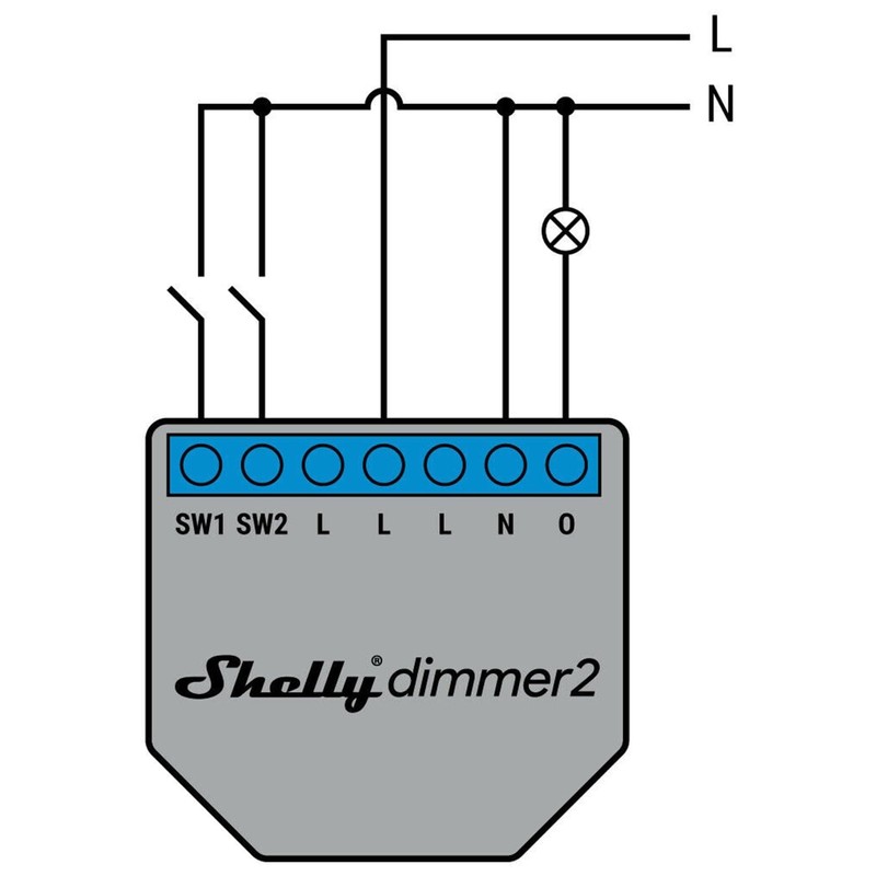 Shelly Dimmer 2, Intelligent WiFi Dimmer, No Neutral Conductor Required,