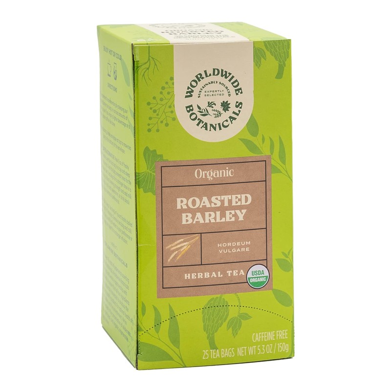 Worldwide Botanicals Organic Roasted Barley Tea, 25 Tea Bags -