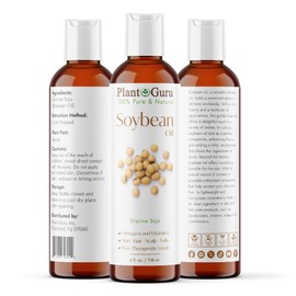 Soybean Oil 4 fl. oz. – Cold Pressed, 100% Pure & Natural Carrier for Skin, Face, Body, Hair & Cooking. Great for DIY Creams, Lotions, and Lip Balms.