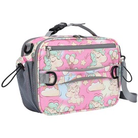 Maelstrom Lonchera para niños, lonchera expandible para niños, bolsa de almuerzo aislada para niños, bolsa de almuerzo reutilizable para niño/niña, 9L, unicornio globo (KB02-MSLB02-6)