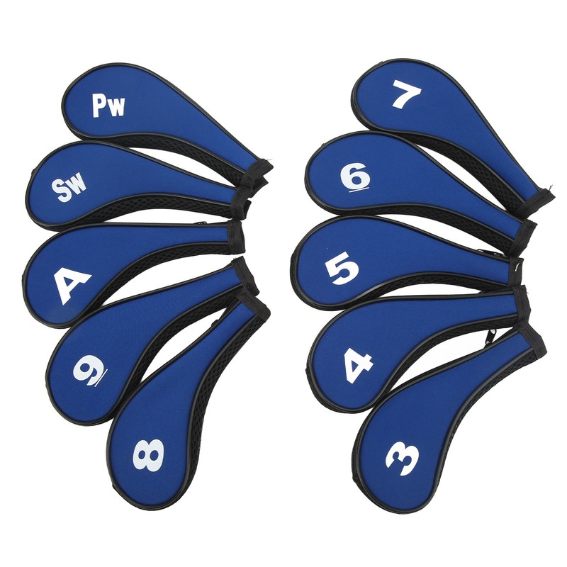 10pcs Golf Iron Head Cover with Number Printing Neoprene Zippered