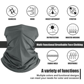 Geyoga 6 Pieces Summer UV Protection Cooling Neck Gaiter Face Clothing Neck Gaiter Mask Scarf Sunscreen Breathable Bandana(Classic Color)