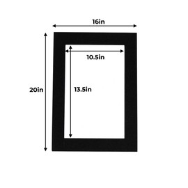 16x20 Mat for 11x14 Photo - Precut Black with Black Core Picture Matboard for Frames Measuring 16 x 20 Inches - Bevel Cut Matte to Display Art Measuring 11 x 14 Inches - Acid Free ONE MAT