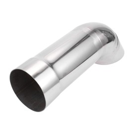 X AUTOHAUX 3.15" ID Inlet Turn Down Exhaust Tip 12" Inch 305mm Overall Length Silver Tone T304 Stainless Steel 3.15" Outlet OD Tailpipe Tip Surface Polishing Mandrel Bend Elbow Tube