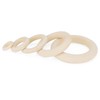 ZEONHAK 200 Pcs 5 Sizes Natural Wooden Rings, Unfinished Wood