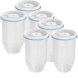 Upgrade ZR-017,ZR-001ZR-004 Replacement Water Filters for Water Pitchers Filters and Dispenser Filters,Multi-Stage Filter System Reduce Lead, Chromium, PFOA/PFOS and TDS, 6pack