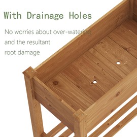 GHWIE Raised Garden Bed with Shelf,Elevated Wooden Planter Box with Legs,Garden Planter for Backyard, Patio, Balcony