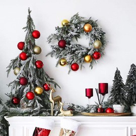 FOMIYES Christmas Baubles, 24 Pieces 6cm Shatterproof Christmas Ball Ornaments, Seasonal Hanging Decorations for Christmas Tree, Red Christmas Ball for Holiday Party Decoration