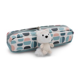 NICI Vanja 61316 Pencil Case with Pendant Polar Fox 20 x 5 x 5 cm Blue Pencil Case for Girls and Women, School Bag, Office or Cosmetic Pencil Case