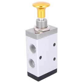 Oumefar 2 Position 5-Way Hand Control Pressure Valve G1/8 Outlet G1/4 Inlet Manual Mechanical Valve Round Air Control Valve Manual Operated Pneumatic Valve