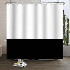 Xiaoterna Striped Shower Curtain Modern Simple White and Black Striped Shower Curtain Modern Line Abstract Geometric Shower Curtain Machine Washable Waterproof Fabric 180 x 180 cm